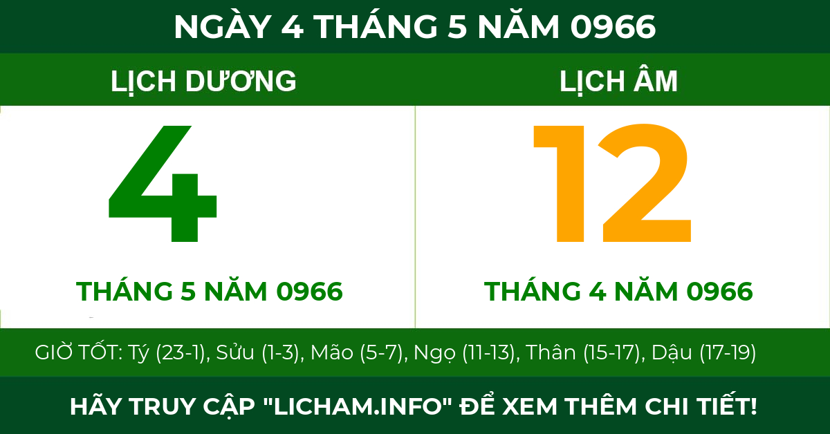lịch âm ngày 4 tháng 5 năm 0966
