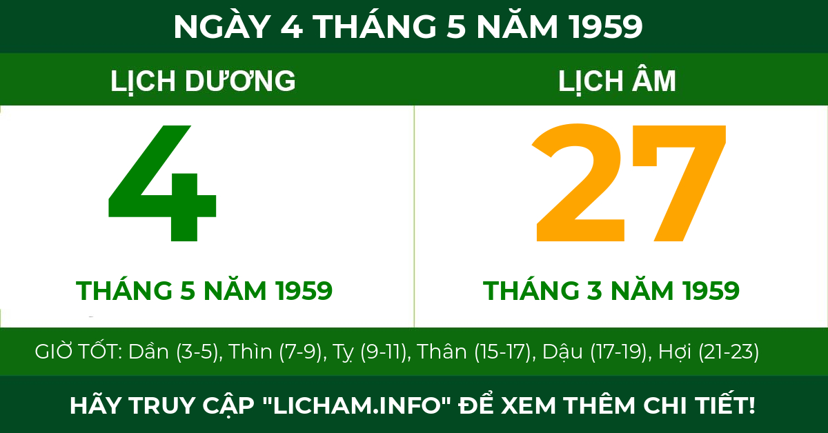 lịch âm ngày 4 tháng 5 năm 1959