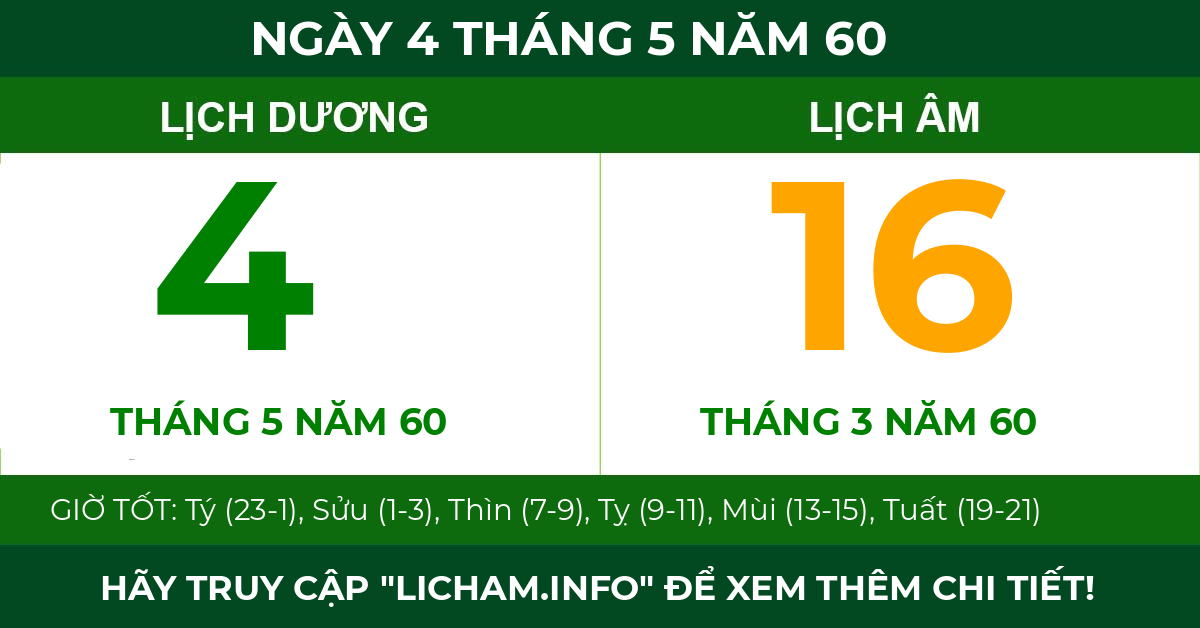lịch âm ngày 4 tháng 5 năm 60