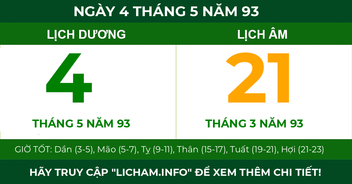 lịch âm ngày 4 tháng 5 năm 93