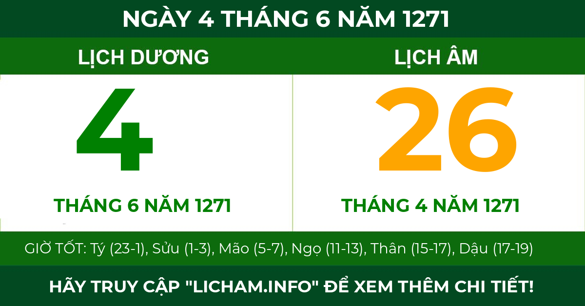 lịch âm ngày 4 tháng 6 năm 1271