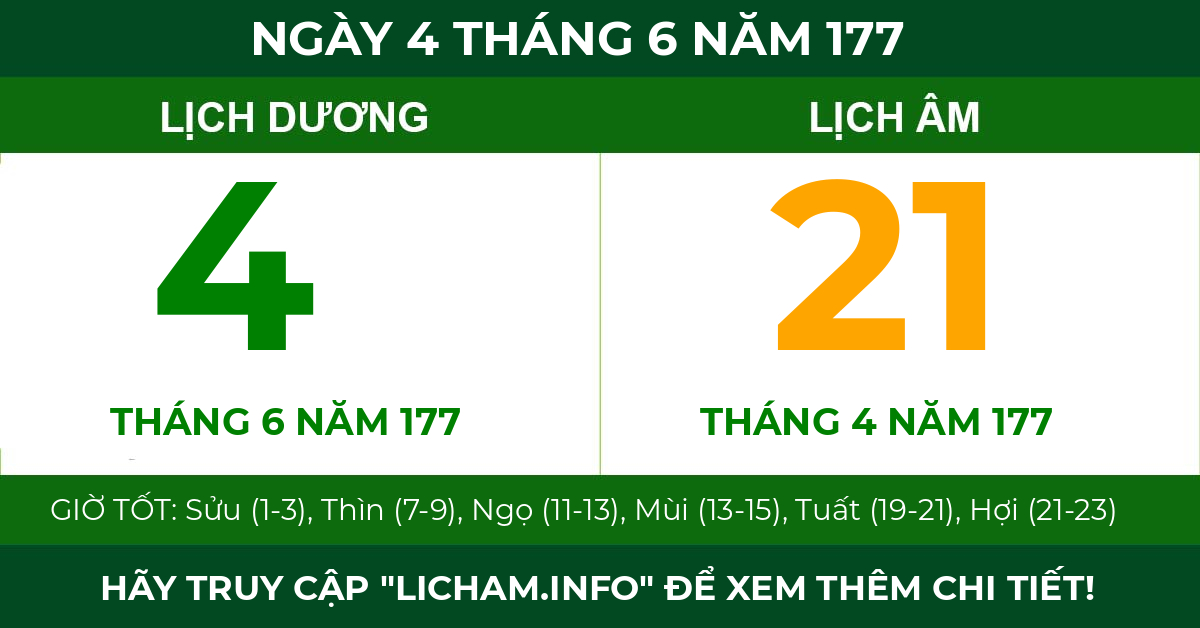 lịch âm ngày 4 tháng 6 năm 177
