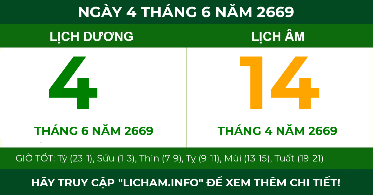 lịch âm ngày 4 tháng 6 năm 2669