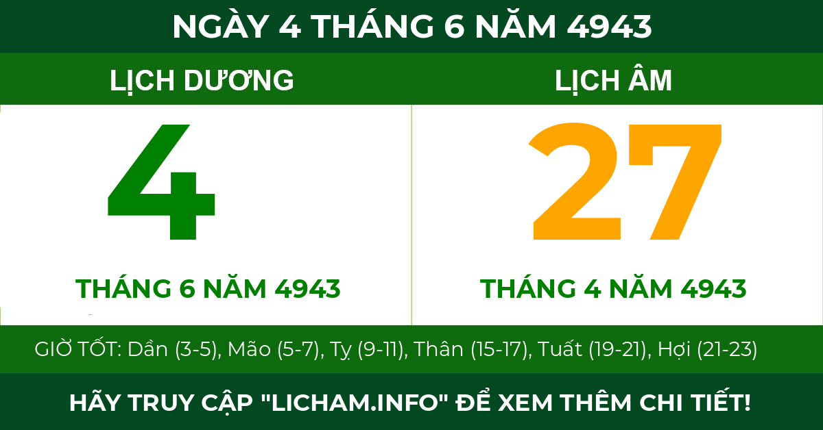 lịch âm ngày 4 tháng 6 năm 4943