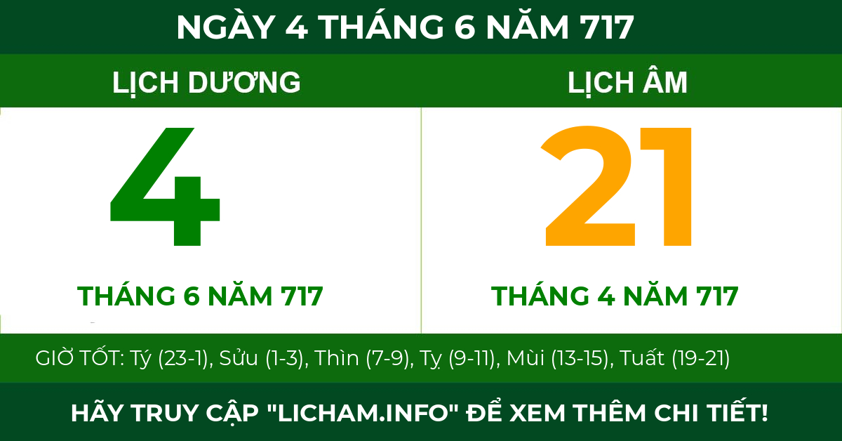 lịch âm ngày 4 tháng 6 năm 717
