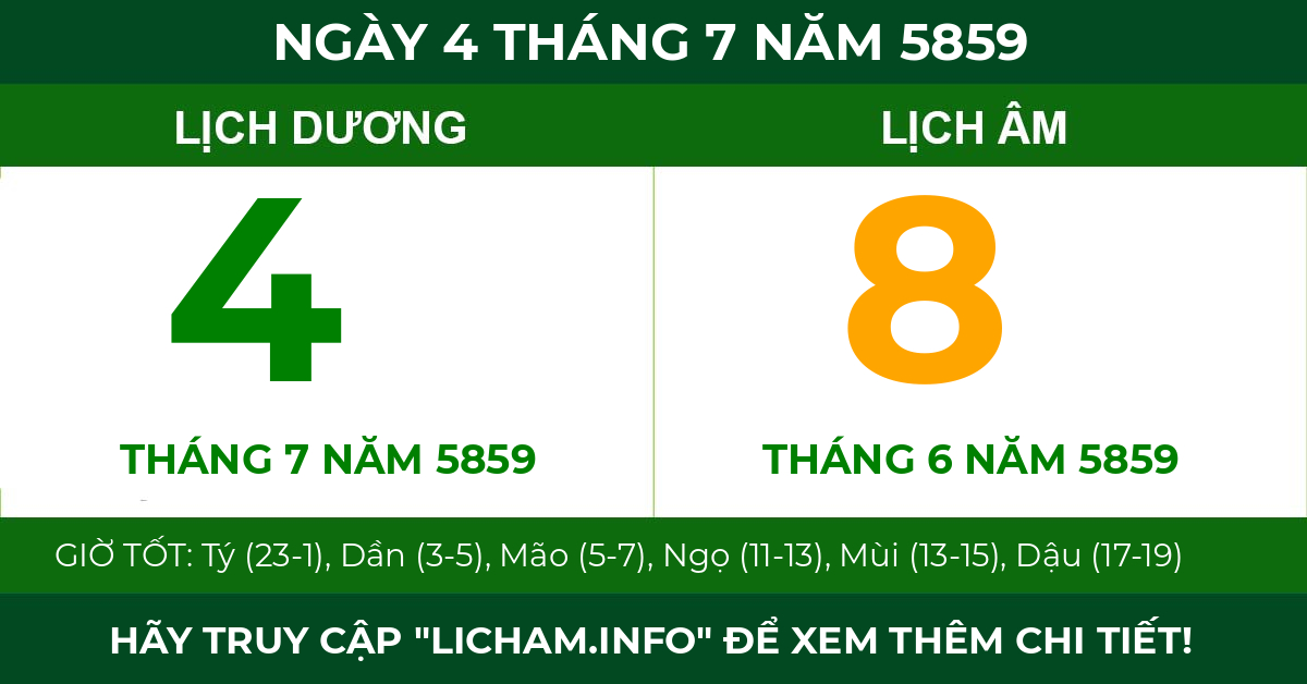 lịch âm ngày 4 tháng 7 năm 5859