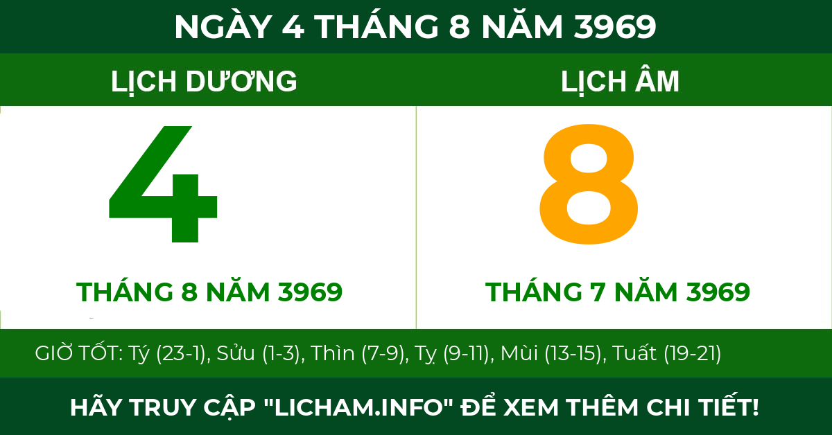 lịch âm ngày 4 tháng 8 năm 3969