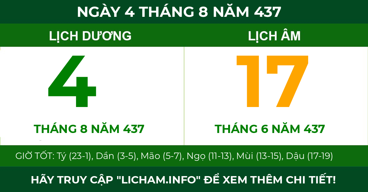 lịch âm ngày 4 tháng 8 năm 437