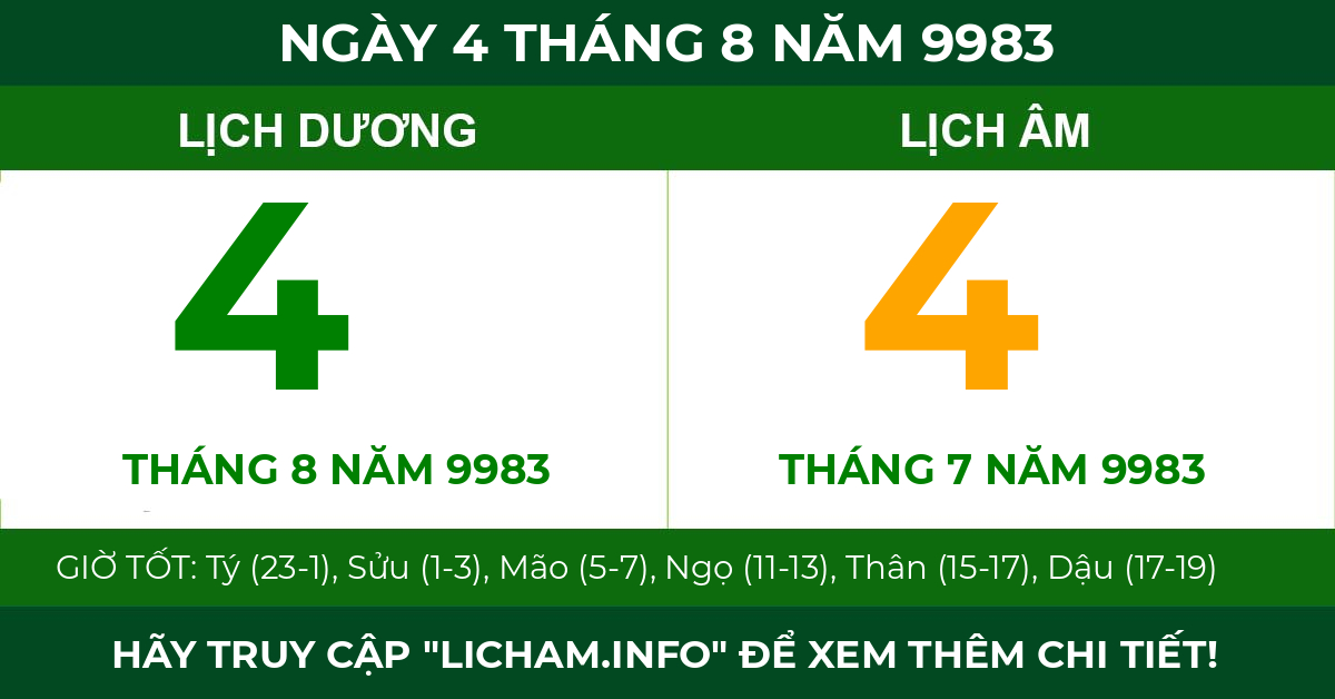 lịch âm ngày 4 tháng 8 năm 9983