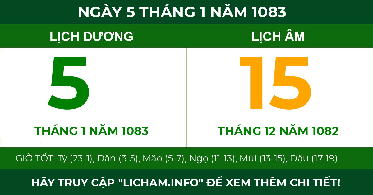 lịch âm ngày 5 tháng 1 năm 1083