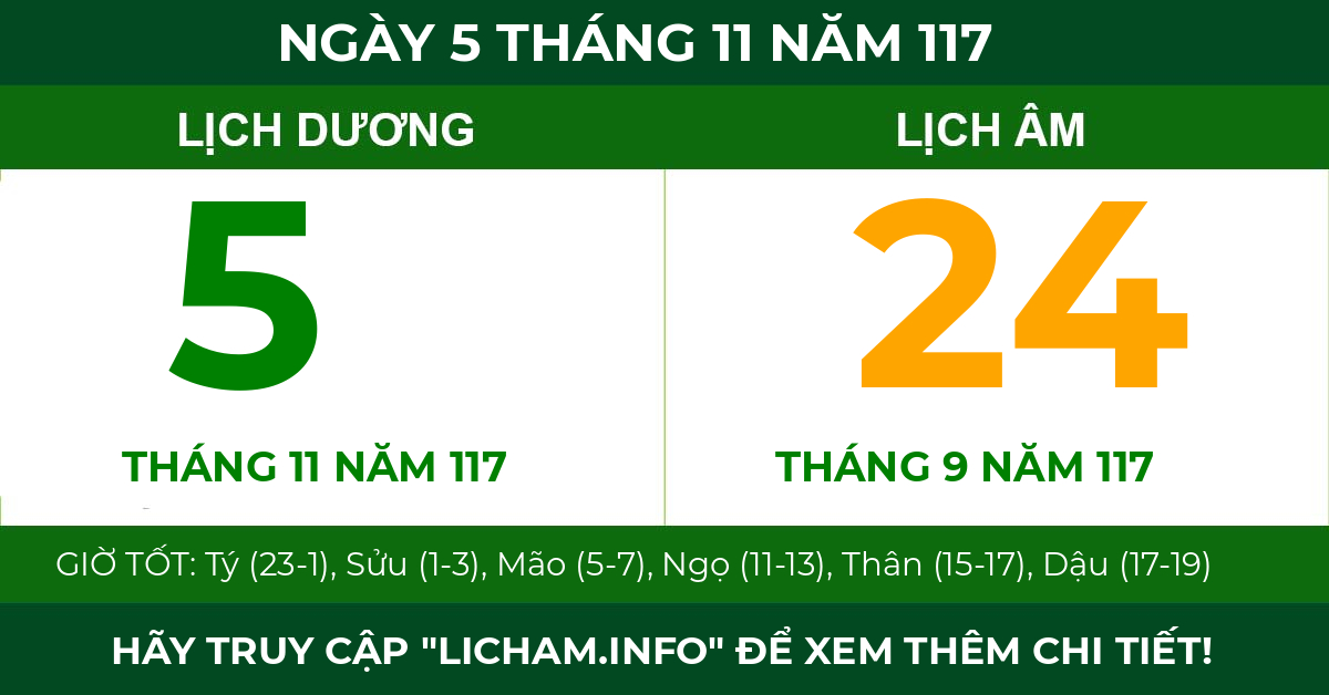 lịch âm ngày 5 tháng 11 năm 117