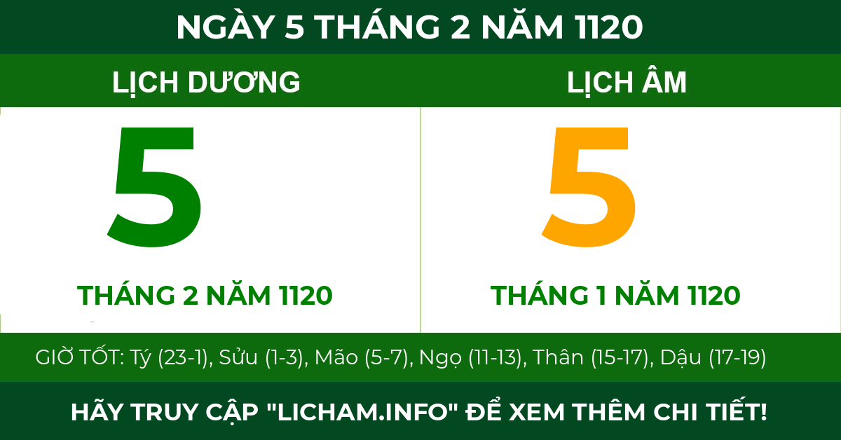 lịch âm ngày 5 tháng 2 năm 1120