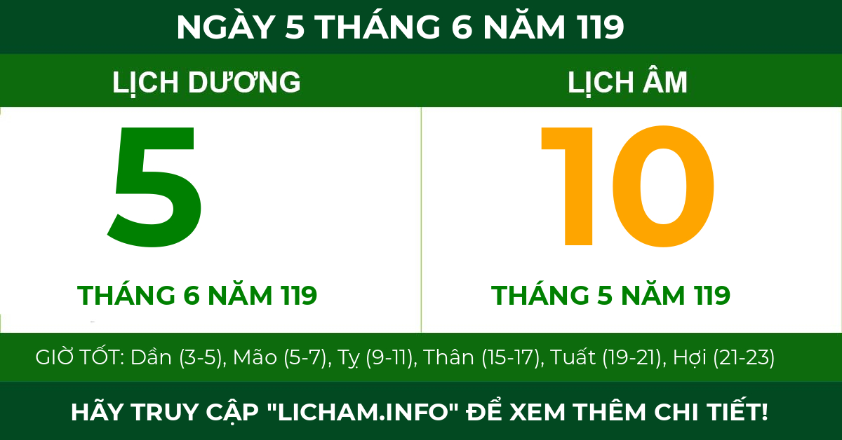lịch âm ngày 5 tháng 6 năm 119