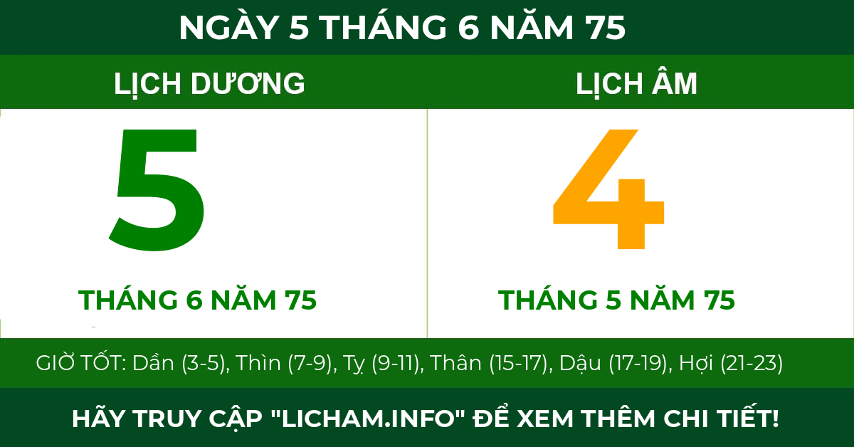 lịch âm ngày 5 tháng 6 năm 75