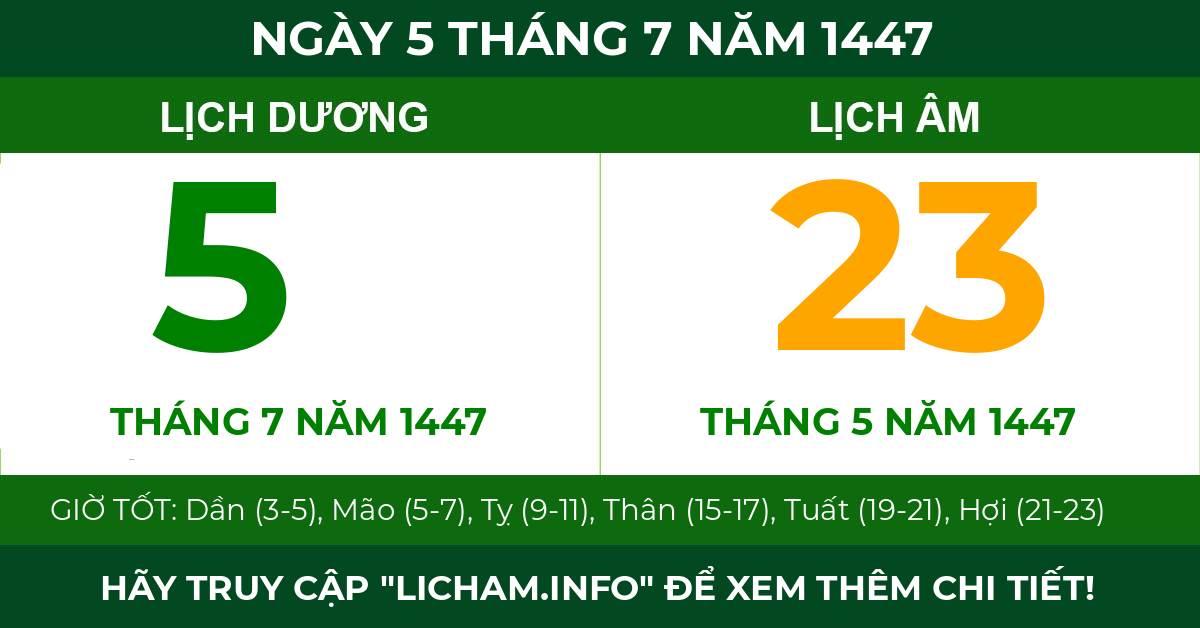lịch âm ngày 5 tháng 7 năm 1447