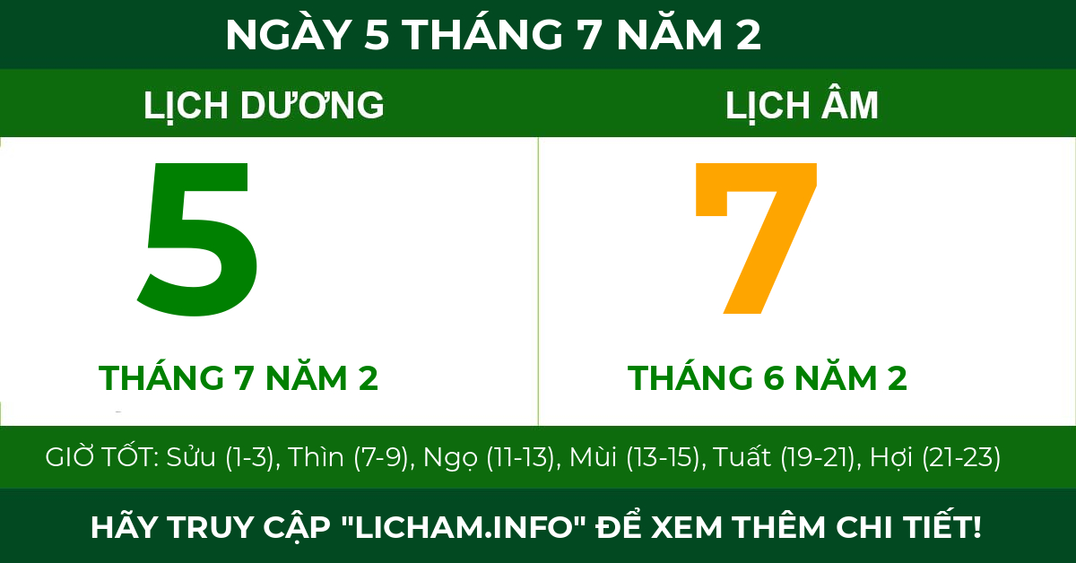 lịch âm ngày 5 tháng 7 năm 2