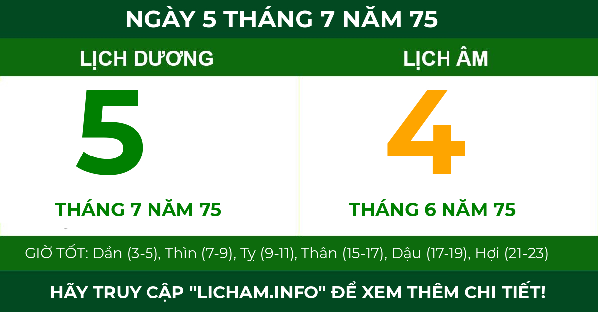 lịch âm ngày 5 tháng 7 năm 75