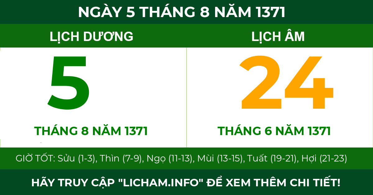 lịch âm ngày 5 tháng 8 năm 1371