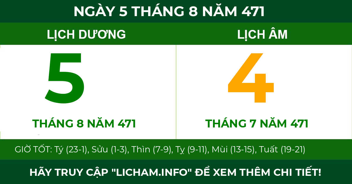 lịch âm ngày 5 tháng 8 năm 471