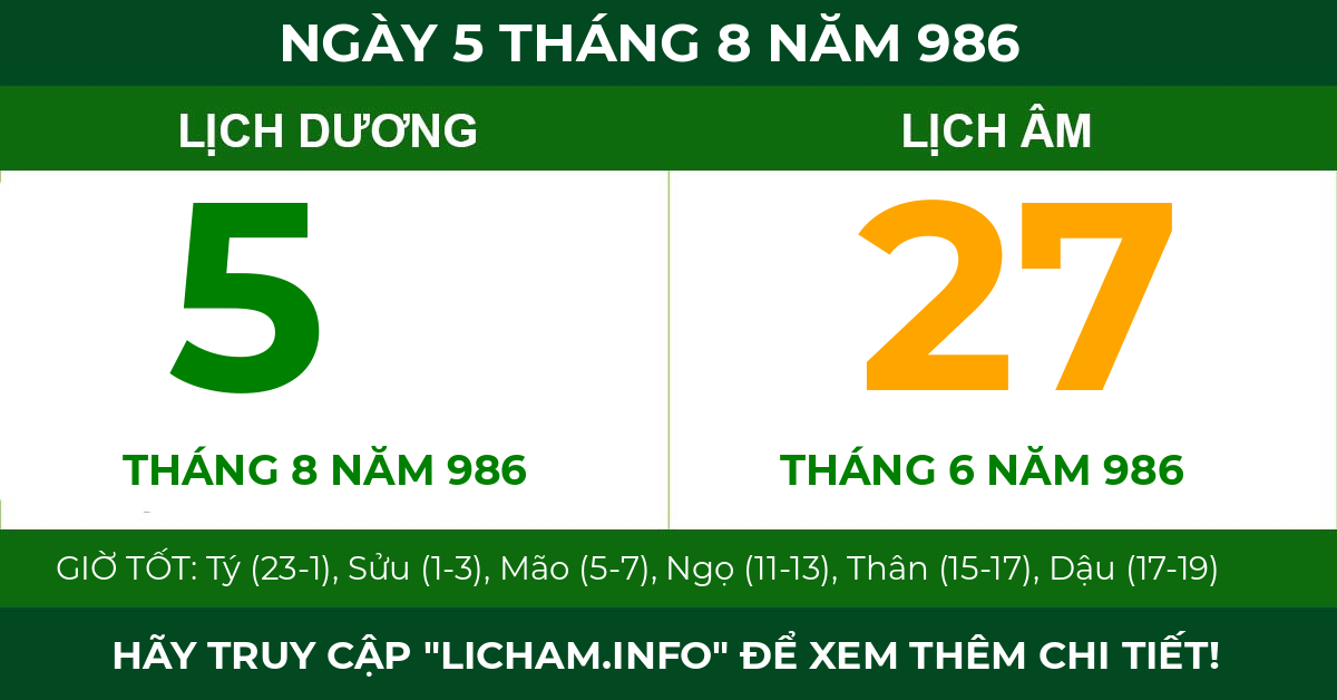 lịch âm ngày 5 tháng 8 năm 986