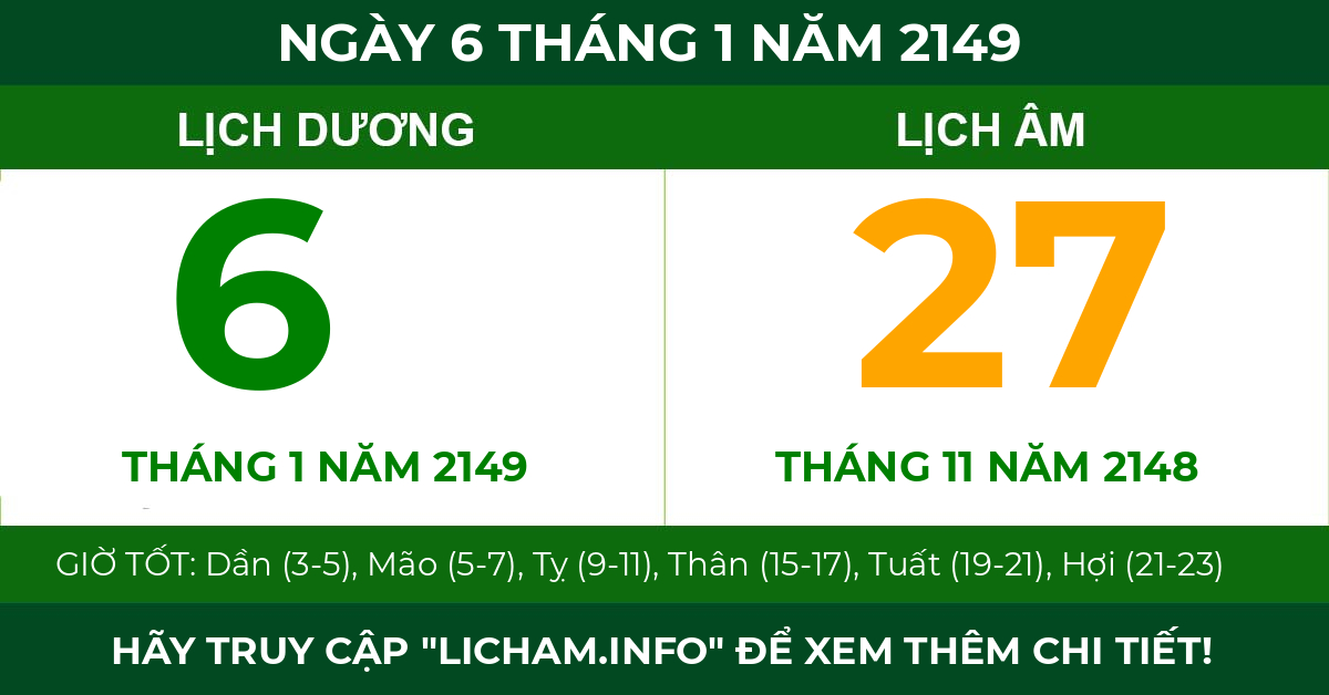 lịch âm ngày 6 tháng 1 năm 2149