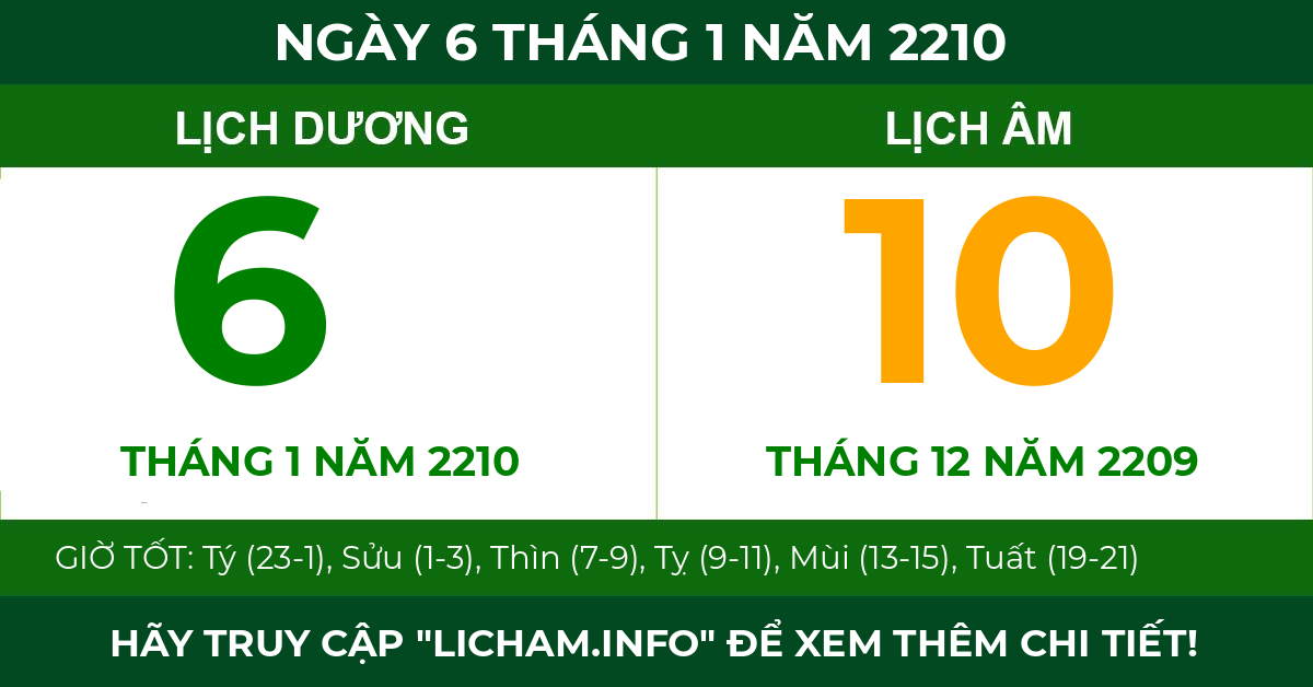 lịch âm ngày 6 tháng 1 năm 2210