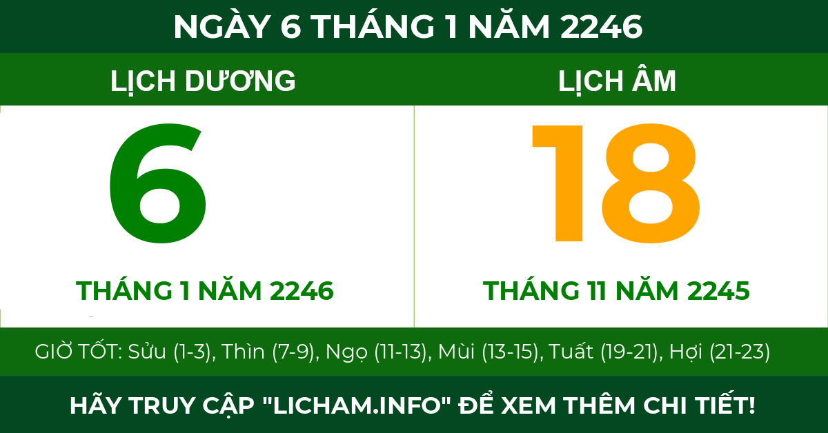 lịch âm ngày 6 tháng 1 năm 2246