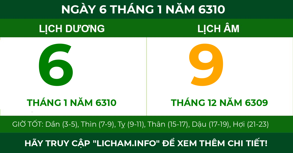 lịch âm ngày 6 tháng 1 năm 6310
