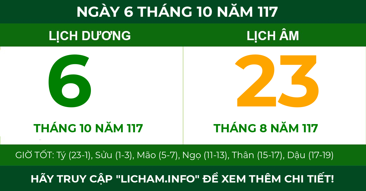 lịch âm ngày 6 tháng 10 năm 117