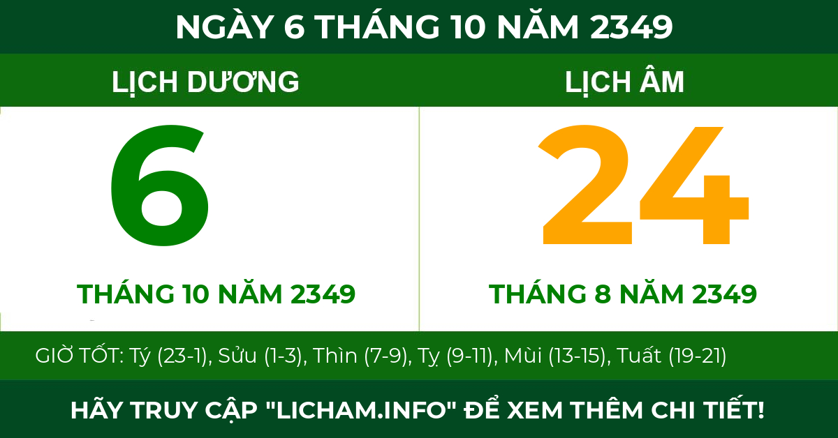 lịch âm ngày 6 tháng 10 năm 2349