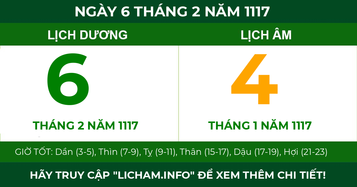 lịch âm ngày 6 tháng 2 năm 1117