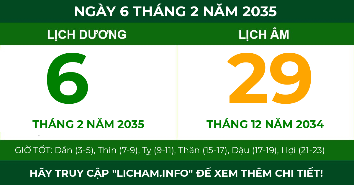 lịch âm ngày 6 tháng 2 năm 2035