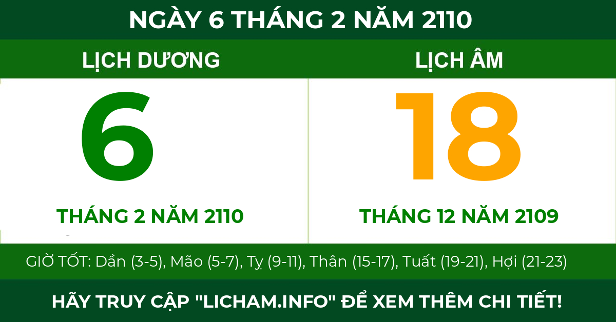 lịch âm ngày 6 tháng 2 năm 2110