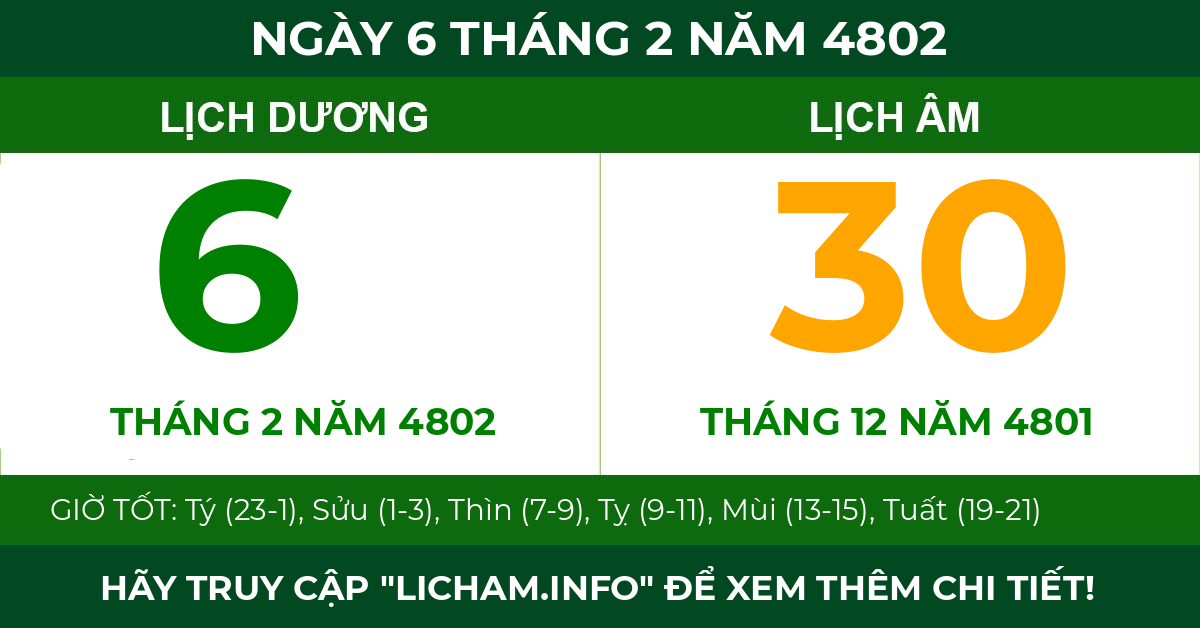 lịch âm ngày 6 tháng 2 năm 4802