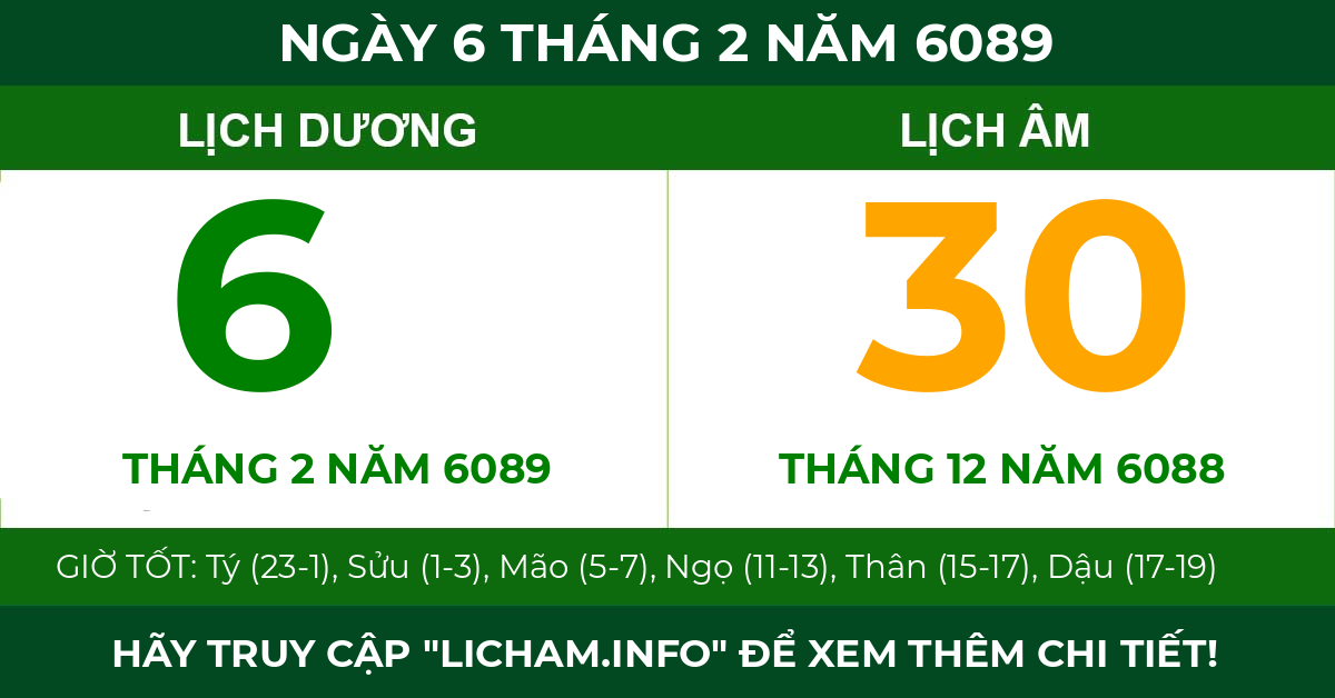 lịch âm ngày 6 tháng 2 năm 6089