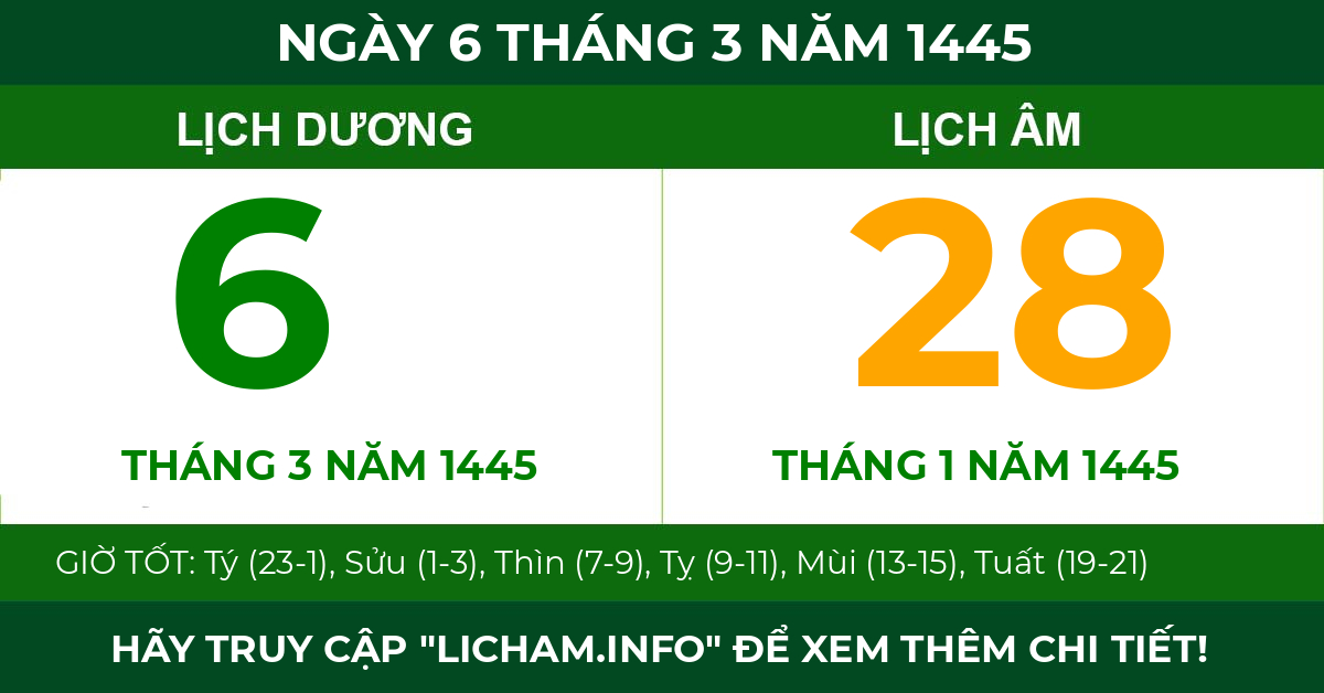 lịch âm ngày 6 tháng 3 năm 1445