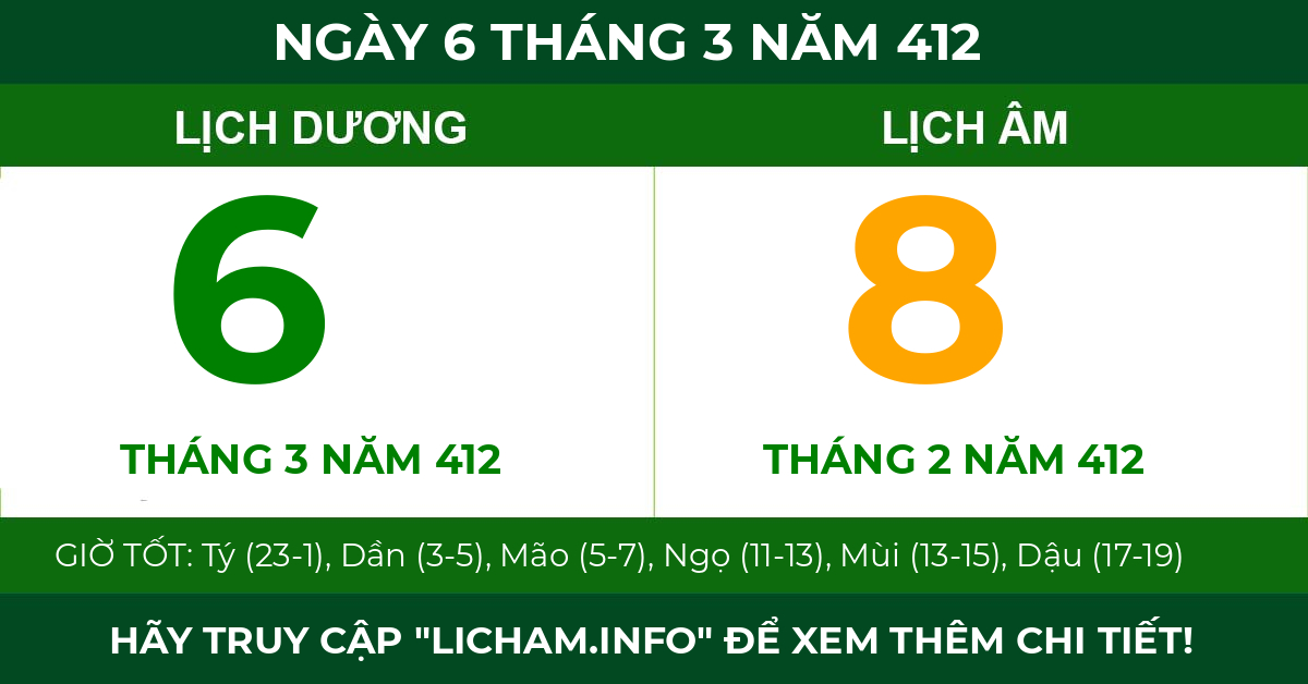 lịch âm ngày 6 tháng 3 năm 412