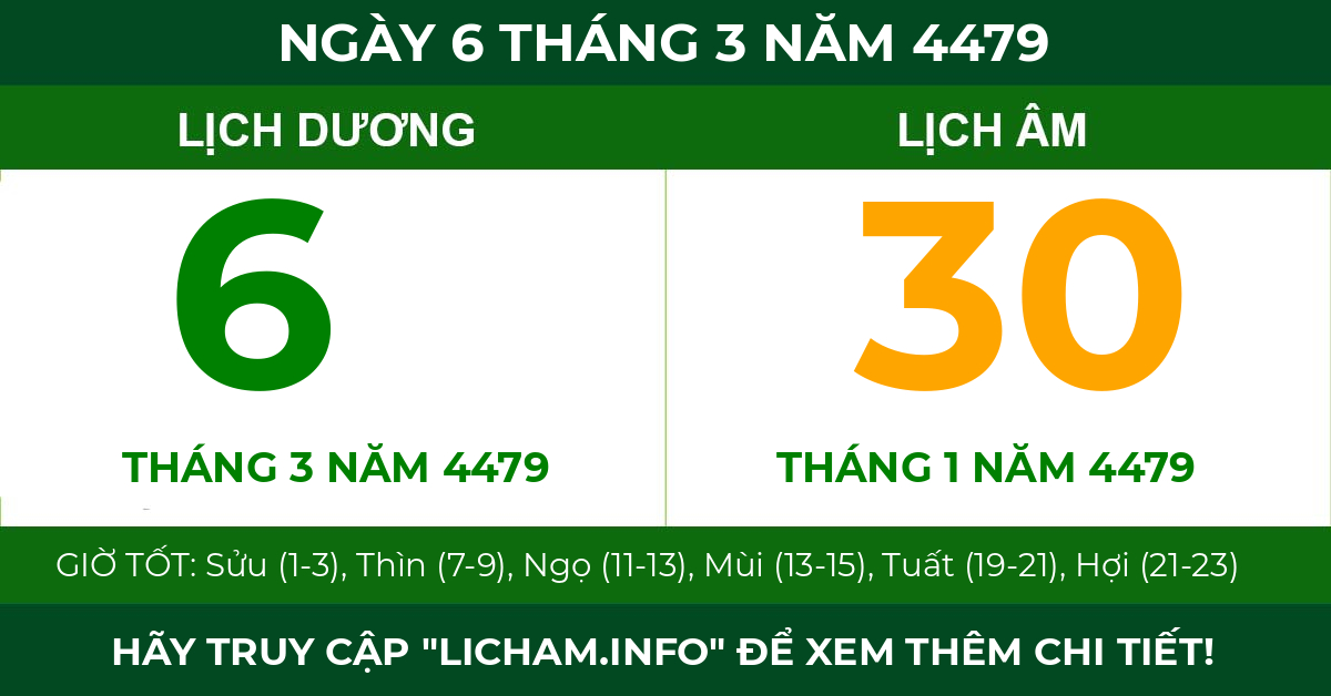 lịch âm ngày 6 tháng 3 năm 4479
