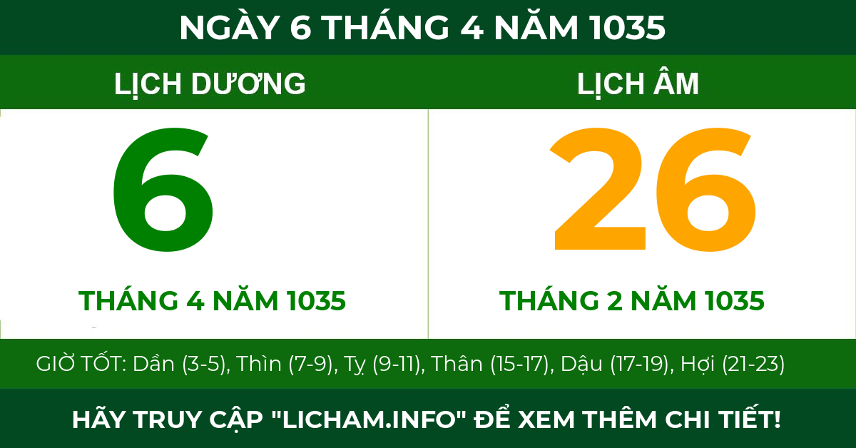 lịch âm ngày 6 tháng 4 năm 1035
