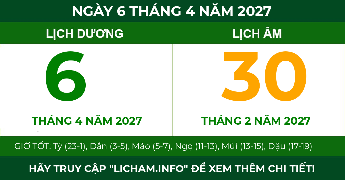 lịch âm ngày 6 tháng 4 năm 2027