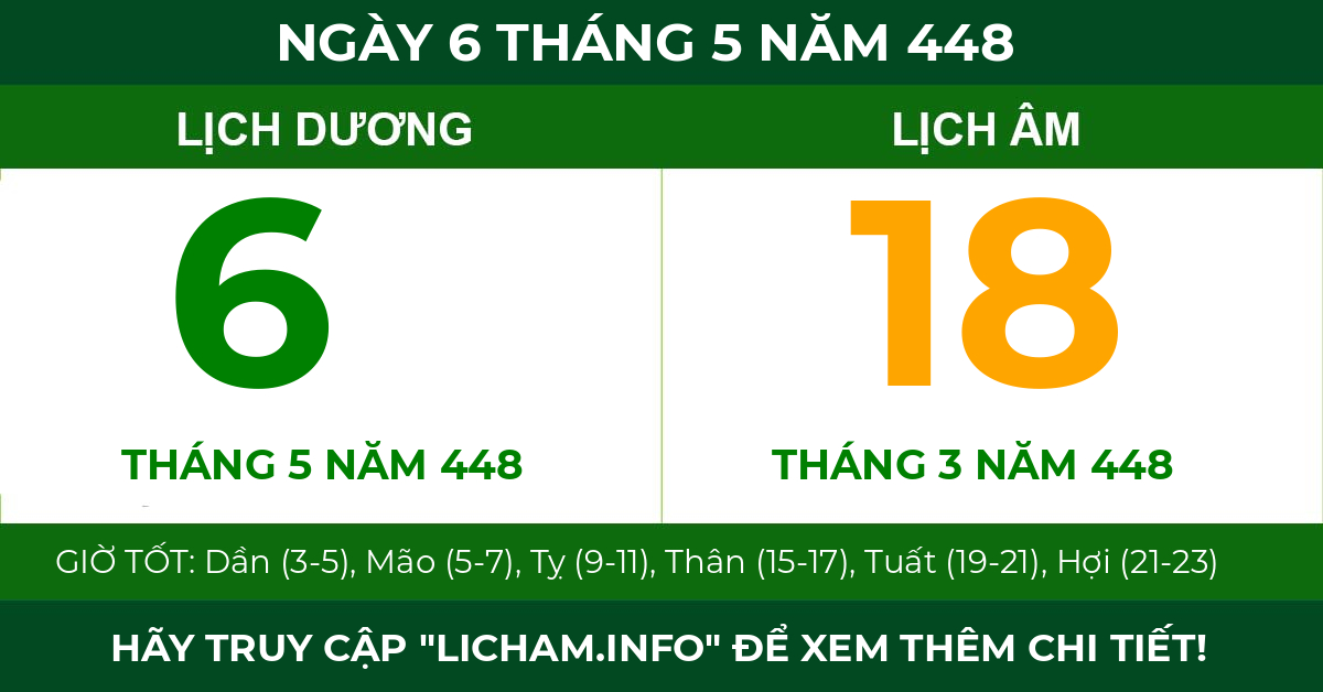 lịch âm ngày 6 tháng 5 năm 448