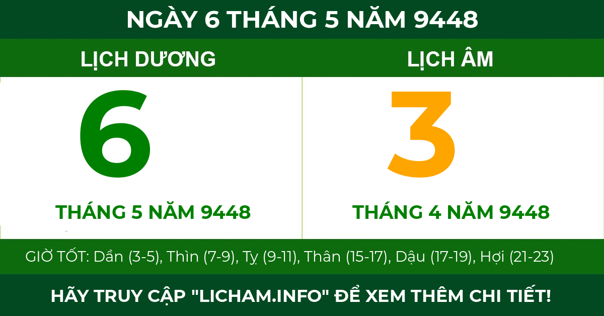 lịch âm ngày 6 tháng 5 năm 9448