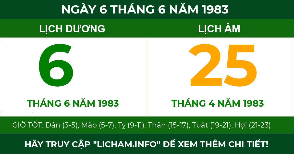 lịch âm ngày 6 tháng 6 năm 1983