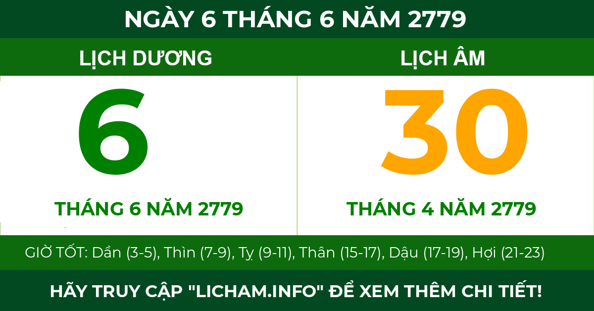 lịch âm ngày 6 tháng 6 năm 2779