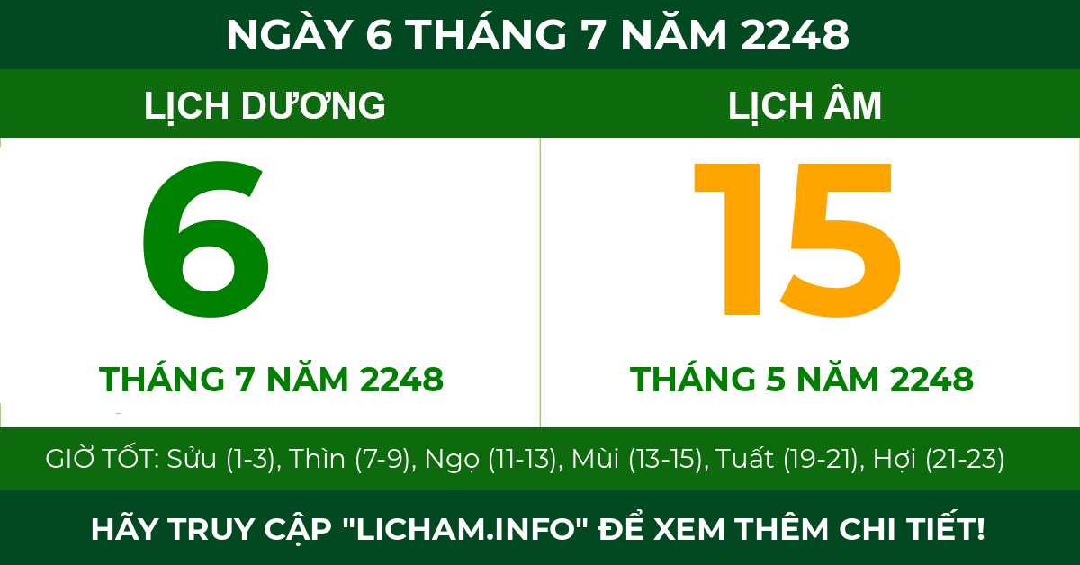 lịch âm ngày 6 tháng 7 năm 2248