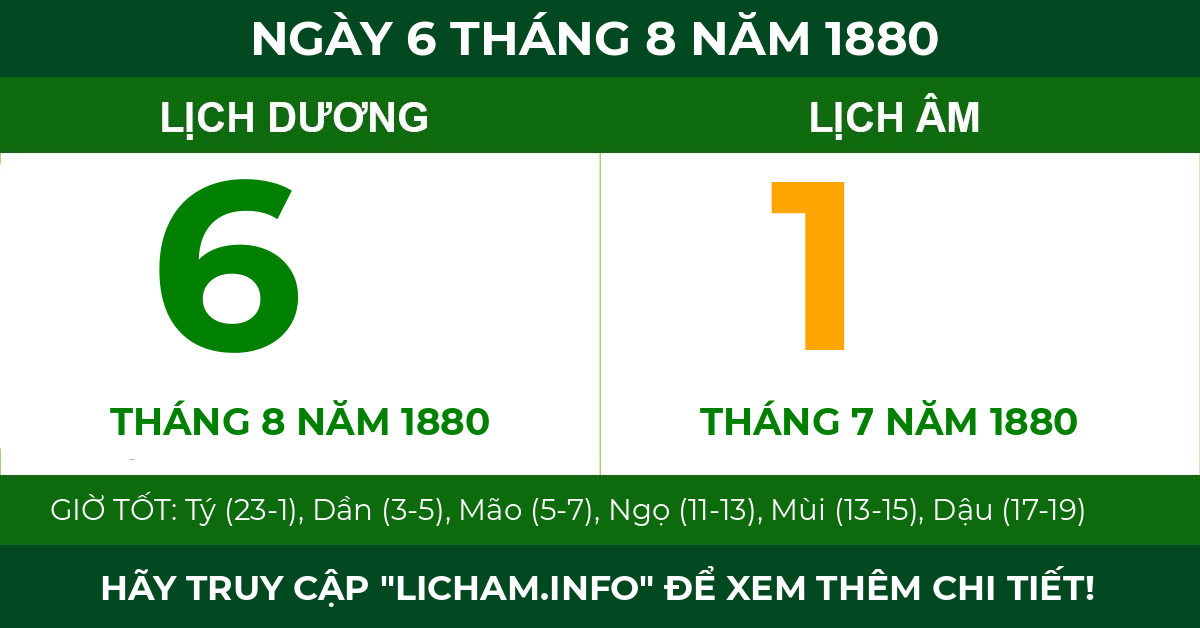 lịch âm ngày 6 tháng 8 năm 1880