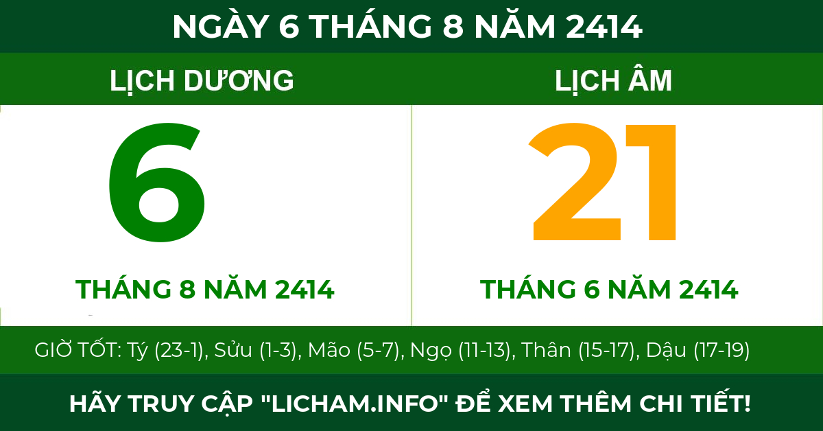 lịch âm ngày 6 tháng 8 năm 2414