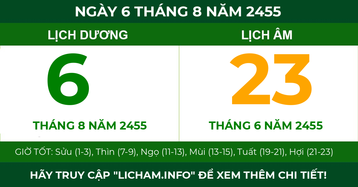 lịch âm ngày 6 tháng 8 năm 2455