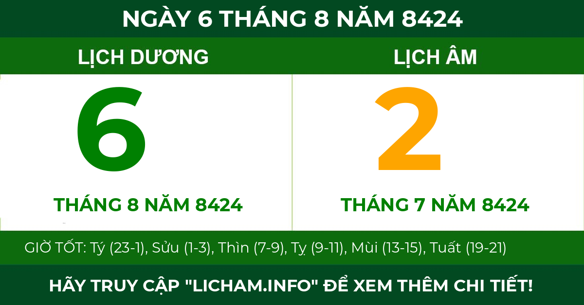 lịch âm ngày 6 tháng 8 năm 8424