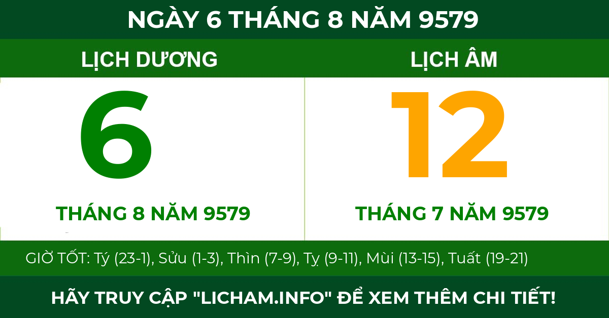 lịch âm ngày 6 tháng 8 năm 9579